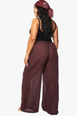 Pantalon De Plage Grande Taille En Gaze De Coton