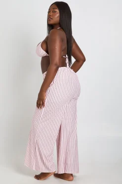 Pantalon De Plage Grande Taille À Rayures