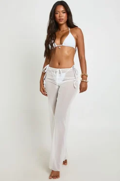Pantalon De Plage À Jambes Larges En Maille Transparente
