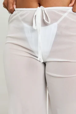 Pantalon De Plage À Jambes Larges En Maille Transparente