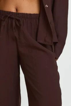 boohoo Pantalon De Plage Large Aspect Lin<Femme Tenues De Plage