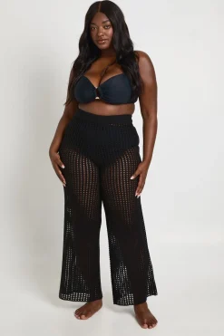 Pantalon De Plage Large En Crochet Grande Taille