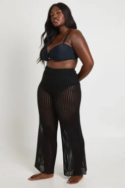 Pantalon De Plage Large En Crochet Grande Taille