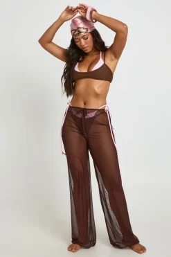 Pantalon De Plage Large En Maille Transparente