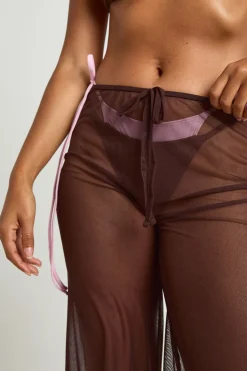 Pantalon De Plage Large En Maille Transparente