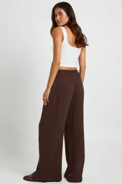 boohoo Pantalon De Plage Large À Taille Élastiquée Et Lien Noué Devant<Femme Tenues De Plage
