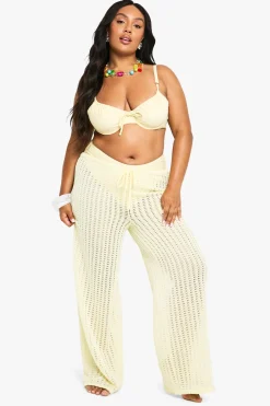 Pantalon de plage Plus à taille nouée et élastiquée