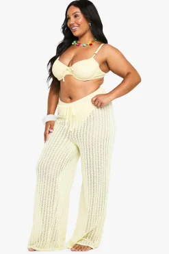 Pantalon de plage Plus à taille nouée et élastiquée