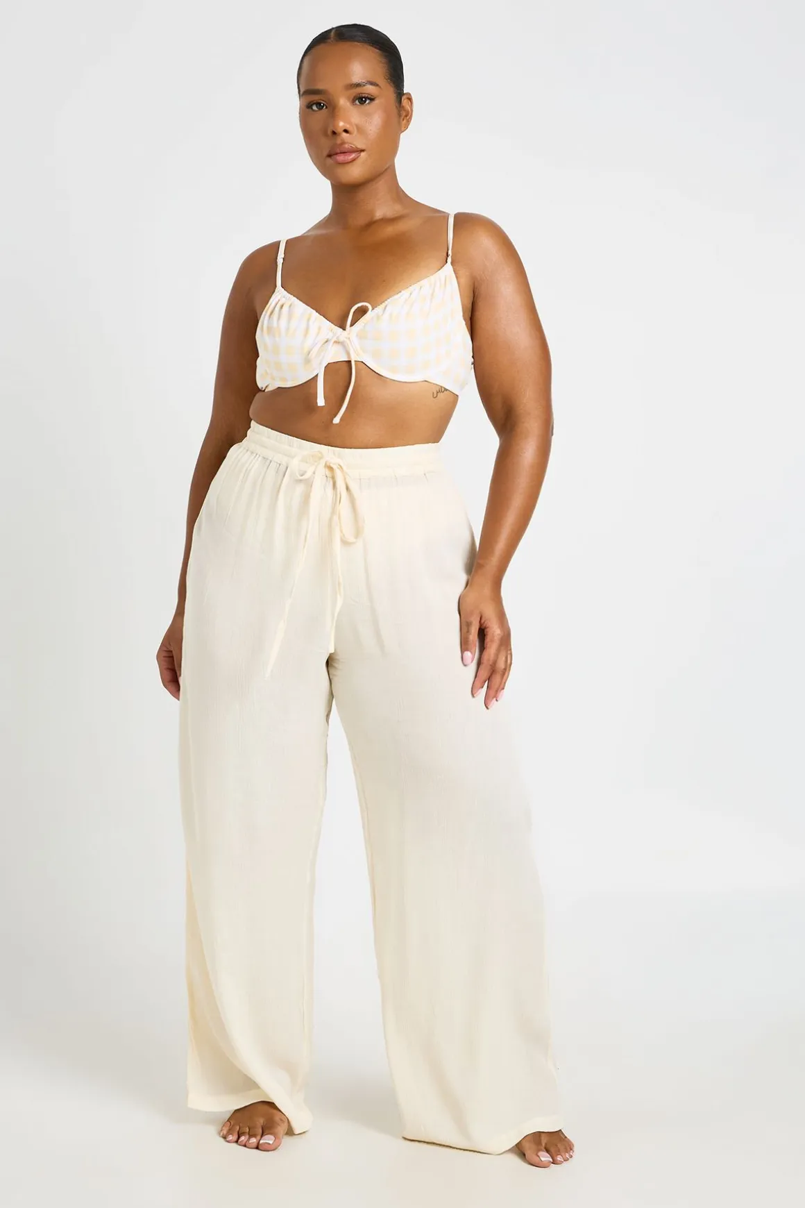 Pantalon De Plage Texturé Grande Taille