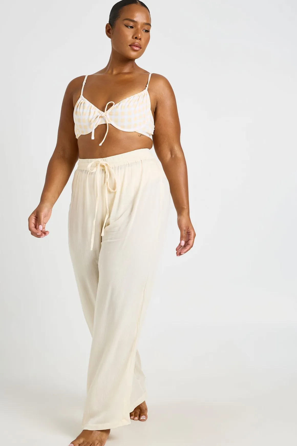 Pantalon De Plage Texturé Grande Taille