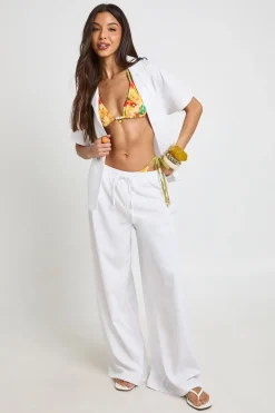 boohoo Pantalon De Plage Texturé Oversize Essentials<Femme Tons Neutres|Tenues De Plage