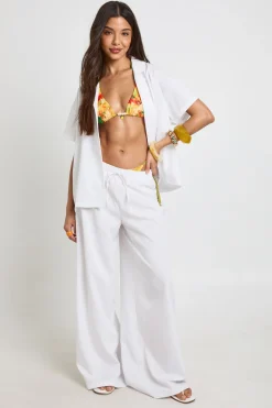 boohoo Pantalon De Plage Texturé Oversize Essentials<Femme Tons Neutres|Tenues De Plage