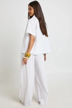 boohoo Pantalon De Plage Texturé Oversize Essentials<Femme Tons Neutres|Tenues De Plage