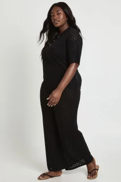 Pantalon De Plage Tricoté Grande Taille