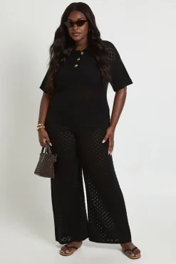 Pantalon De Plage Tricoté Grande Taille