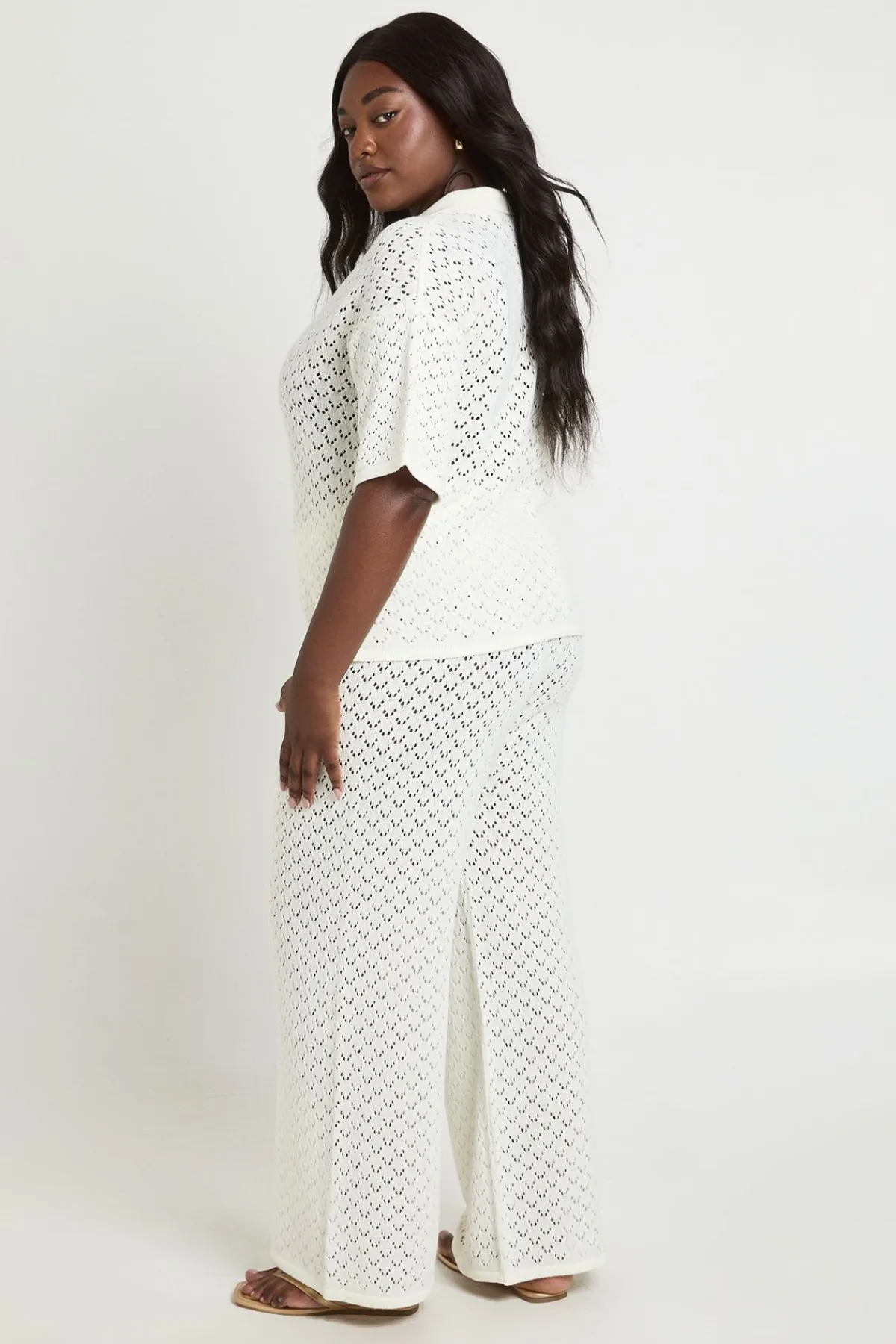 boohoo Pantalon De Plage Tricoté Grande Taille<Femme Tenues De Plage