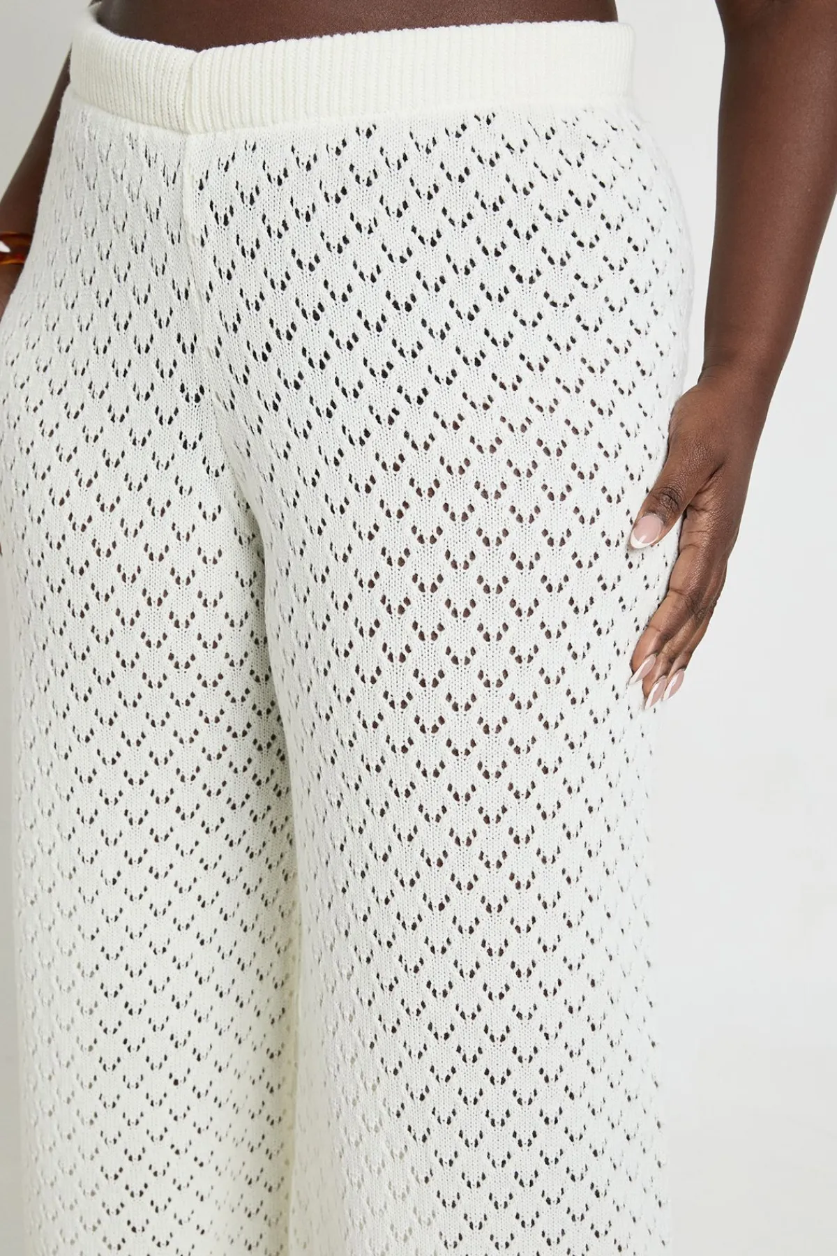 boohoo Pantalon De Plage Tricoté Grande Taille<Femme Tenues De Plage
