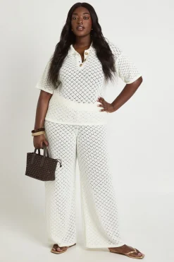 boohoo Pantalon De Plage Tricoté Grande Taille<Femme Tenues De Plage