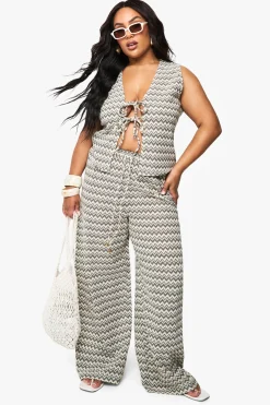 Pantalon de plage tricoté Zig Zag Plus