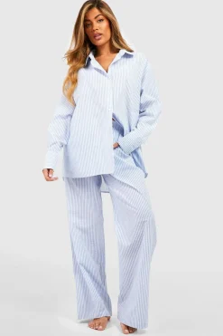 Pantalon de pyjama en coton à rayures fines