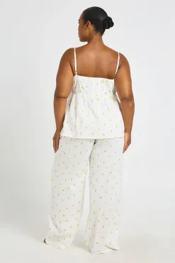 boohoo Pantalon De Pyjama Gaufré À Imprimé Citrons Grande Taille<Femme Pyjamas