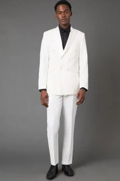 Pantalon de Smoking Blanc Coupe Ajustée