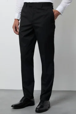 Pantalon de Smoking Coupe Slim avec Bande Satin Noir