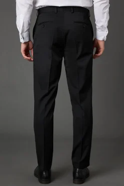 Pantalon de Smoking Coupe Slim avec Bande Satin Noir