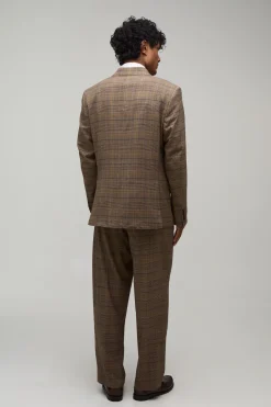 Pantalon De Tailleur À Carreaux Coupe Décontractée