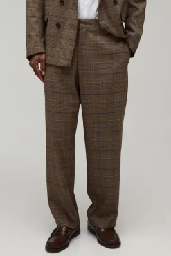 Pantalon De Tailleur À Carreaux Coupe Décontractée