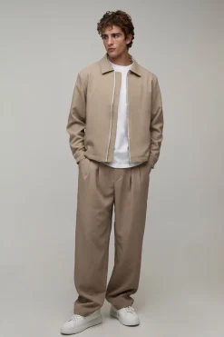 Pantalon De Tailleur Coupe Décontractée À Double Pli Coordonné