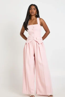 boohoo Pantalon De Tailleur À Jambes Ultra Larges Et Plis<Femme Pantalons|Tailleurs
