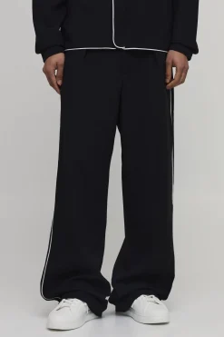 boohooMAN Pantalon De Tailleur Tall Coupe Ample Décontractée À Plis Devant Et Passepoil Contrasté Ensemble Coordonné<Homme Pantalons Tall|Tout Afficher