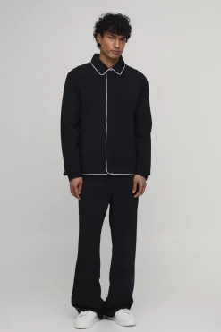 boohooMAN Pantalon De Tailleur Tall Coupe Ample Décontractée À Plis Devant Et Passepoil Contrasté Ensemble Coordonné<Homme Pantalons Tall|Tout Afficher