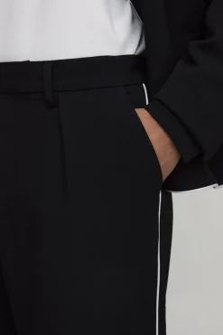 boohooMAN Pantalon De Tailleur Tall Coupe Ample Décontractée À Plis Devant Et Passepoil Contrasté Ensemble Coordonné<Homme Pantalons Tall|Tout Afficher