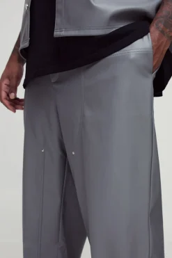Pantalon de travail à panneau synthétique, coupe décontractée plus, taille fixe