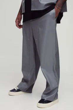 Pantalon de travail à panneau synthétique, coupe décontractée plus, taille fixe
