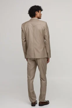 Pantalon De Ville Ajusté À Clous