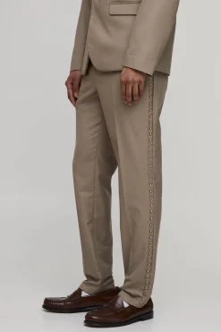 Pantalon De Ville Ajusté À Clous