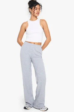 Pantalon à double couche côtelé en modal et jambes larges