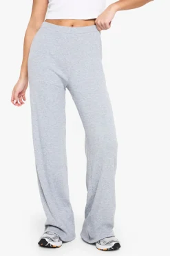 Pantalon à double couche côtelé en modal et jambes larges