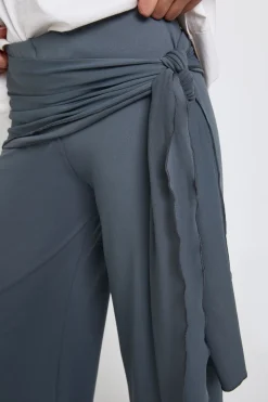 boohoo Pantalon Double Épaisseur Mat Slinky à Taille Nouée<Femme Pantalons