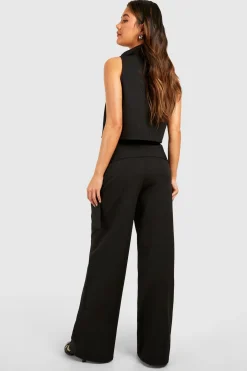 boohoo Pantalon Drapé Côté à Jambe Large<Femme Pantalons|Tailleurs
