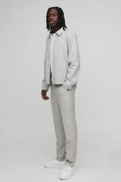 boohooMAN Pantalon Droit Ajusté Avec Pli Marqué Assorti<Homme Ensembles