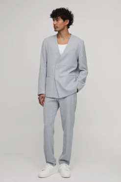 boohooMAN Pantalon Droit Ajusté À Carreaux Fenêtre<Homme Ensembles|Costumes Et Tenues Formelles