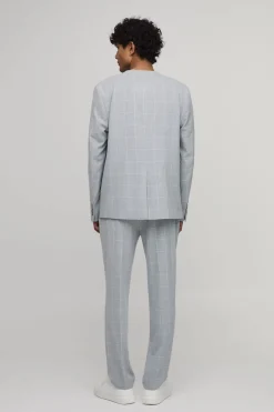 boohooMAN Pantalon Droit Ajusté À Carreaux Fenêtre<Homme Ensembles|Costumes Et Tenues Formelles
