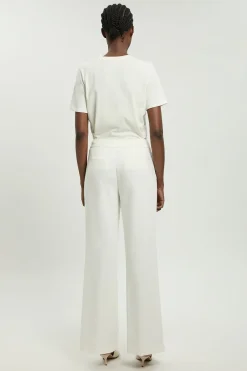 Pantalon Droit Ajusté en Tissu Stretch Compact