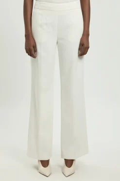 Pantalon Droit Ajusté en Tissu Stretch Compact