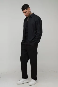 Pantalon Droit Ajusté Élégant à Plis avec Élastique