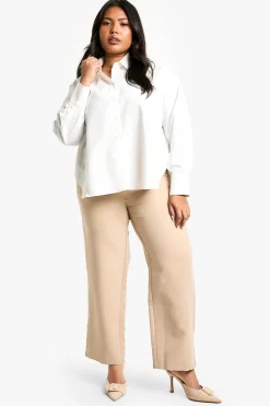 Pantalon droit ajusté pour grande taille
